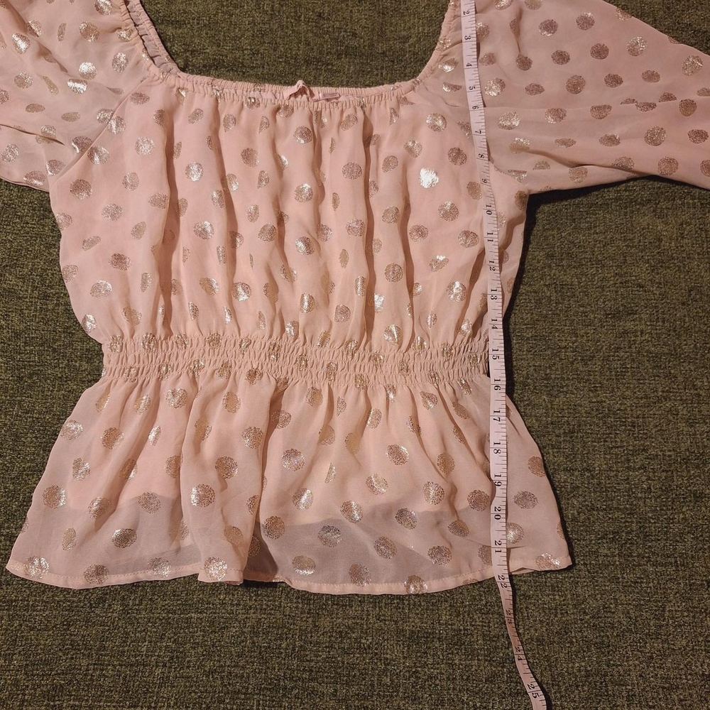 Miami Blush Pink Polka Dot Blouse - Picture 3 of 5